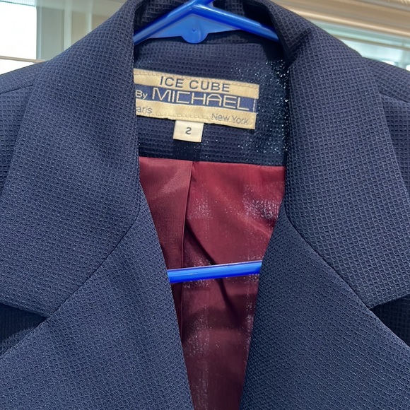 Ice Cube by Michael Navy Blue Crop Blazer - Picture 2 of 3